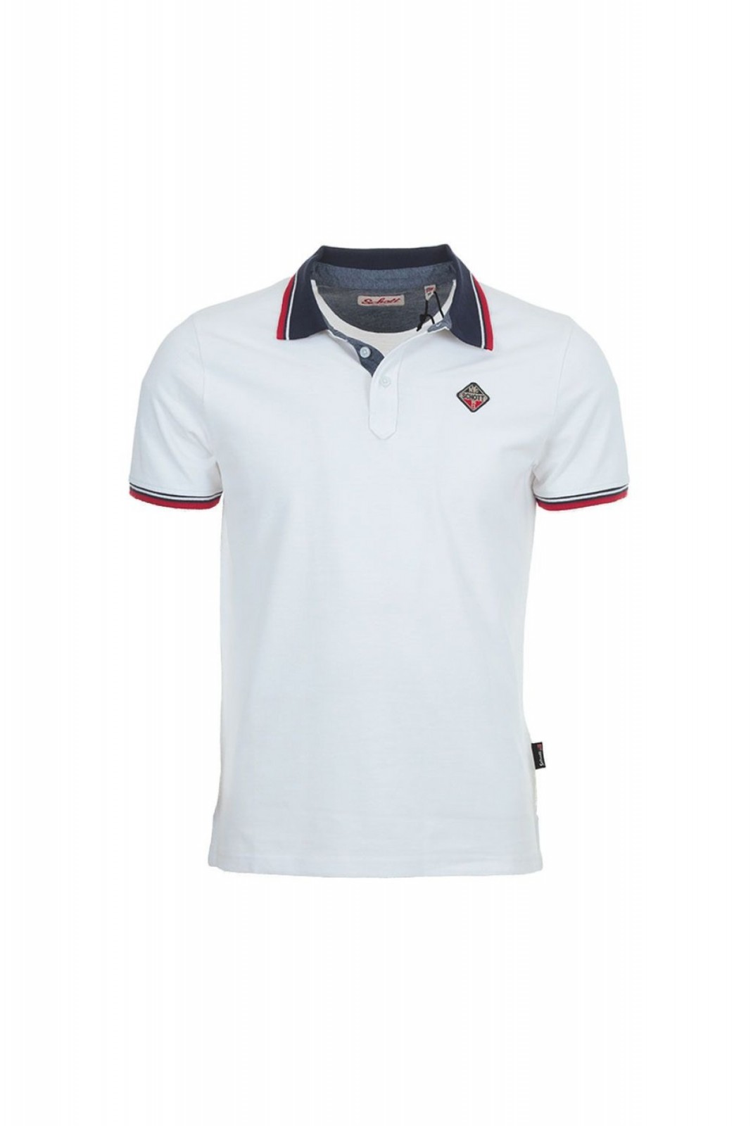 Polo coton regular logo patché Schott WHITE PSHARBOURS21