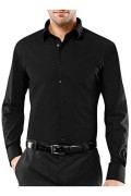 Chemise slim 100% coton Vincenzo boretti Noir 10010847