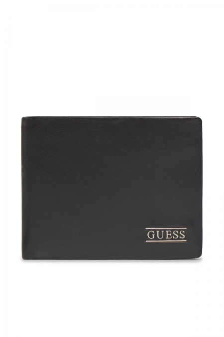 Portefeuille en cuir Boston Guess jeans BLACK SMNEBR LEA20