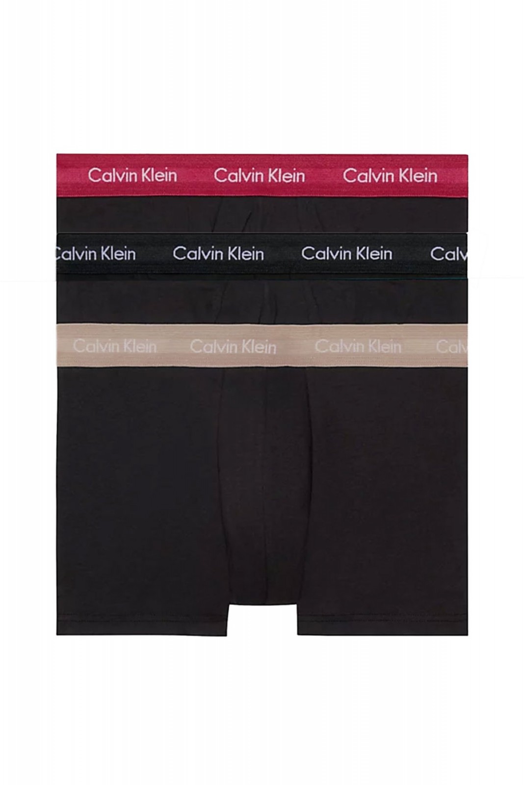 Pack 3 boxers coton stretch Calvin klein NOP B-RUMBA/CARIBOU/BLACK WBS 0000U2662G