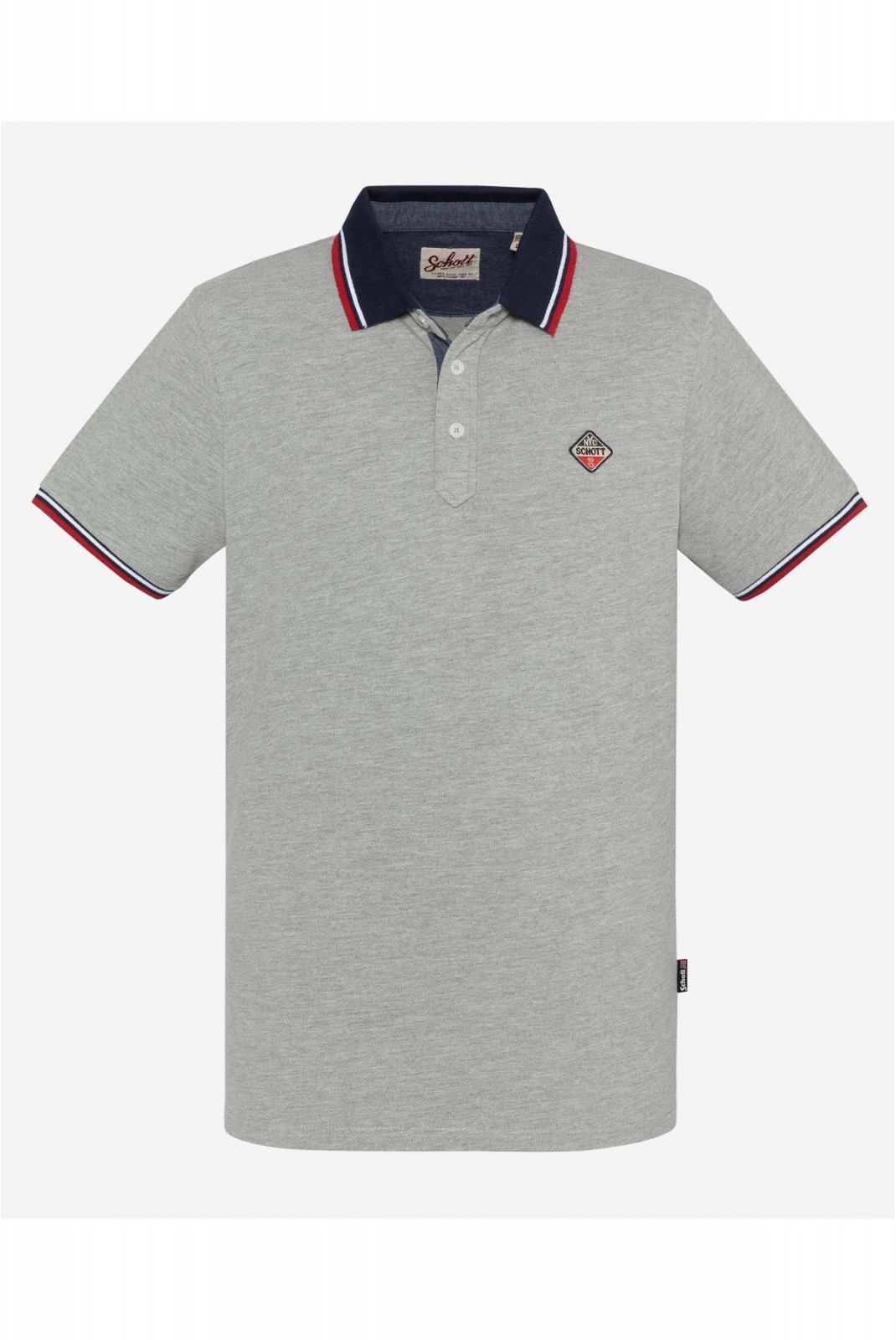 Polo coton regular logo patché Schott H GREY PSHARBOURS21