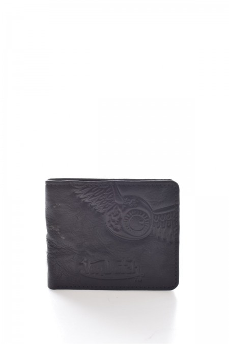 Portefeuille à rabat 100%cuir Von dutch MARRON HELLO