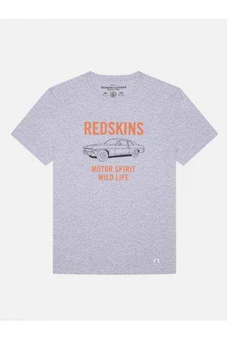 Tee shirt logo imprimé semigraphie Redskins GREY CHINE FLAVOR MARK