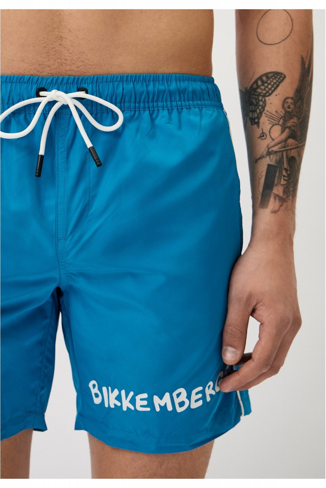 Short de bain print logo Bikkembergs Mediterranian Blue BKK3MBM01