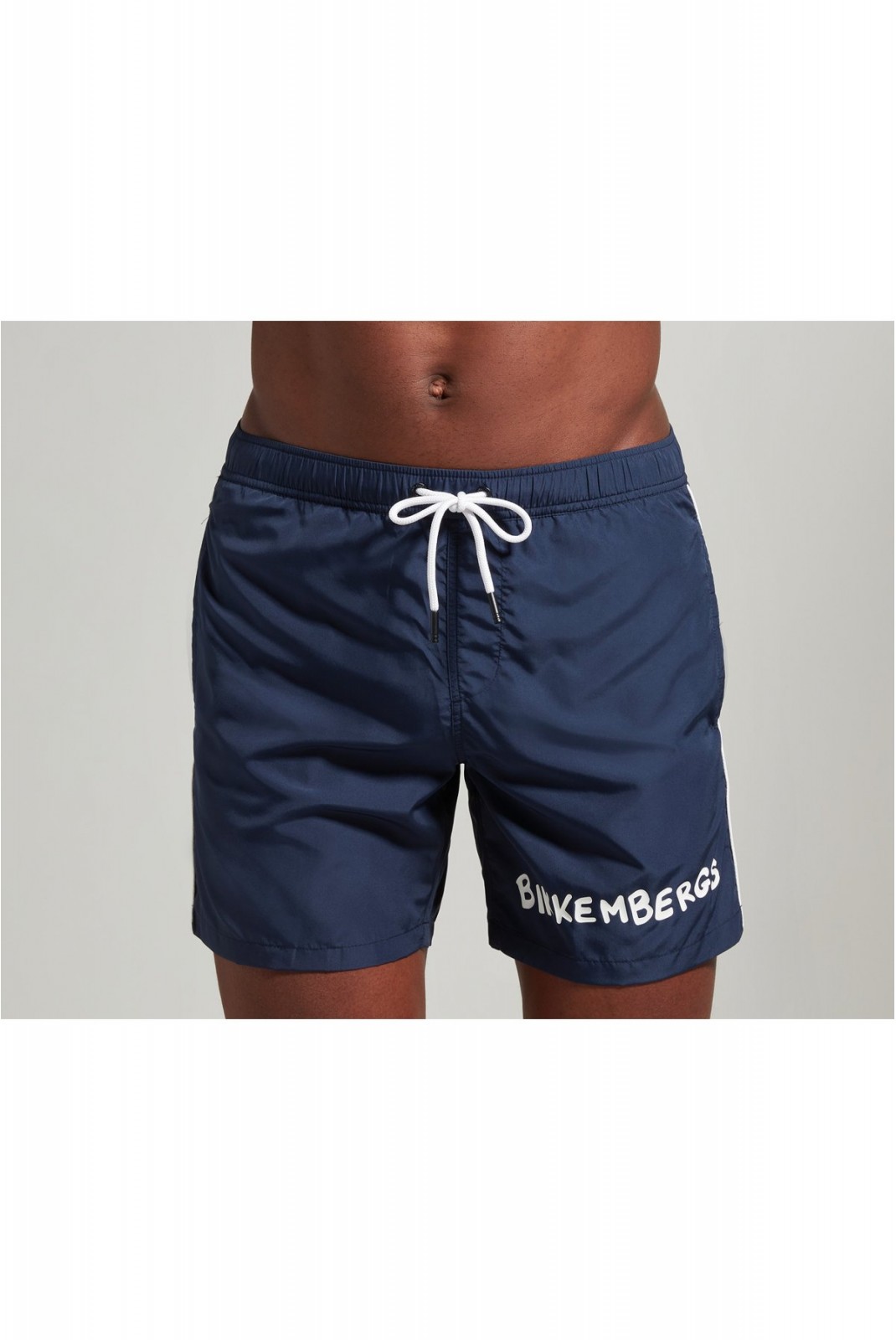 Short de bain print logo Bikkembergs Navy BKK3MBM01