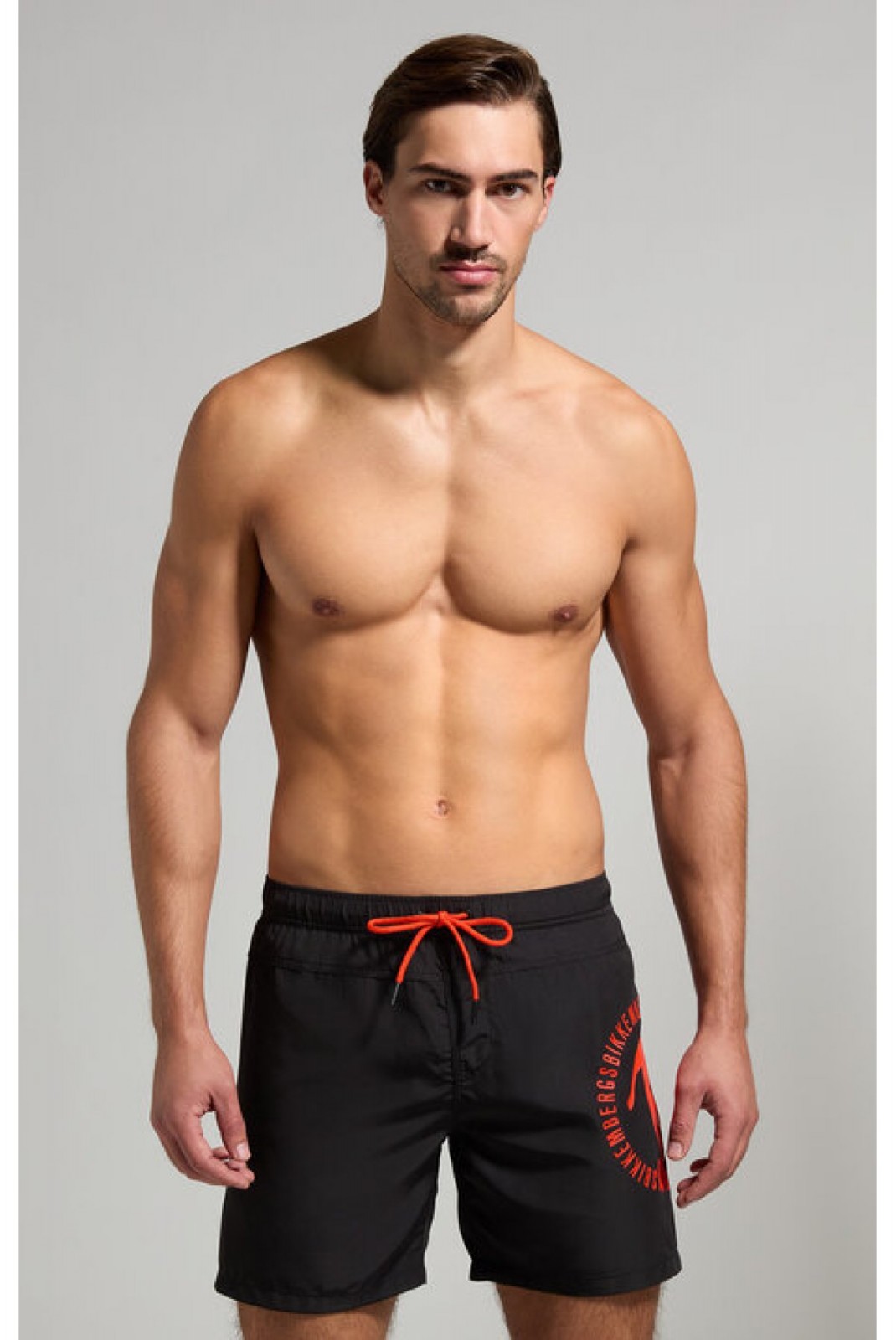 Short de bain color block Bikkembergs Black and Orange BKK3MBM02