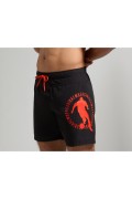 Short de bain color block Bikkembergs Black and Orange BKK3MBM02