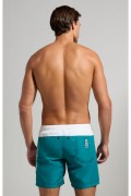 Short de bain color block Bikkembergs White & Everglade  BKK3MBM02