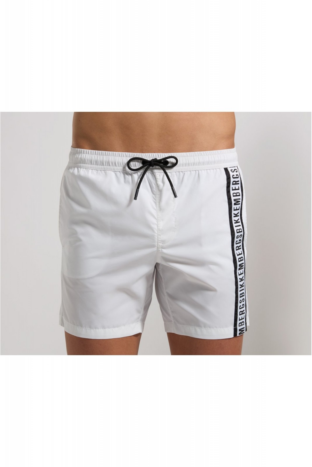 Short de bain bande logo latérale Bikkembergs White BKK3MBM03