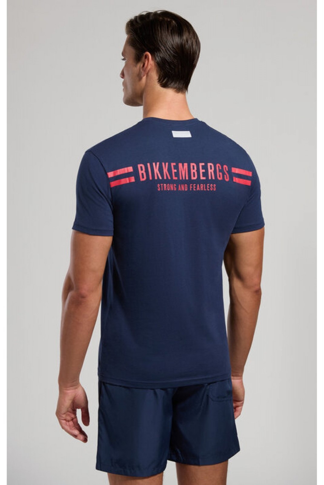 TShirt 100% coton print dos Bikkembergs Navy BKK3MTS04