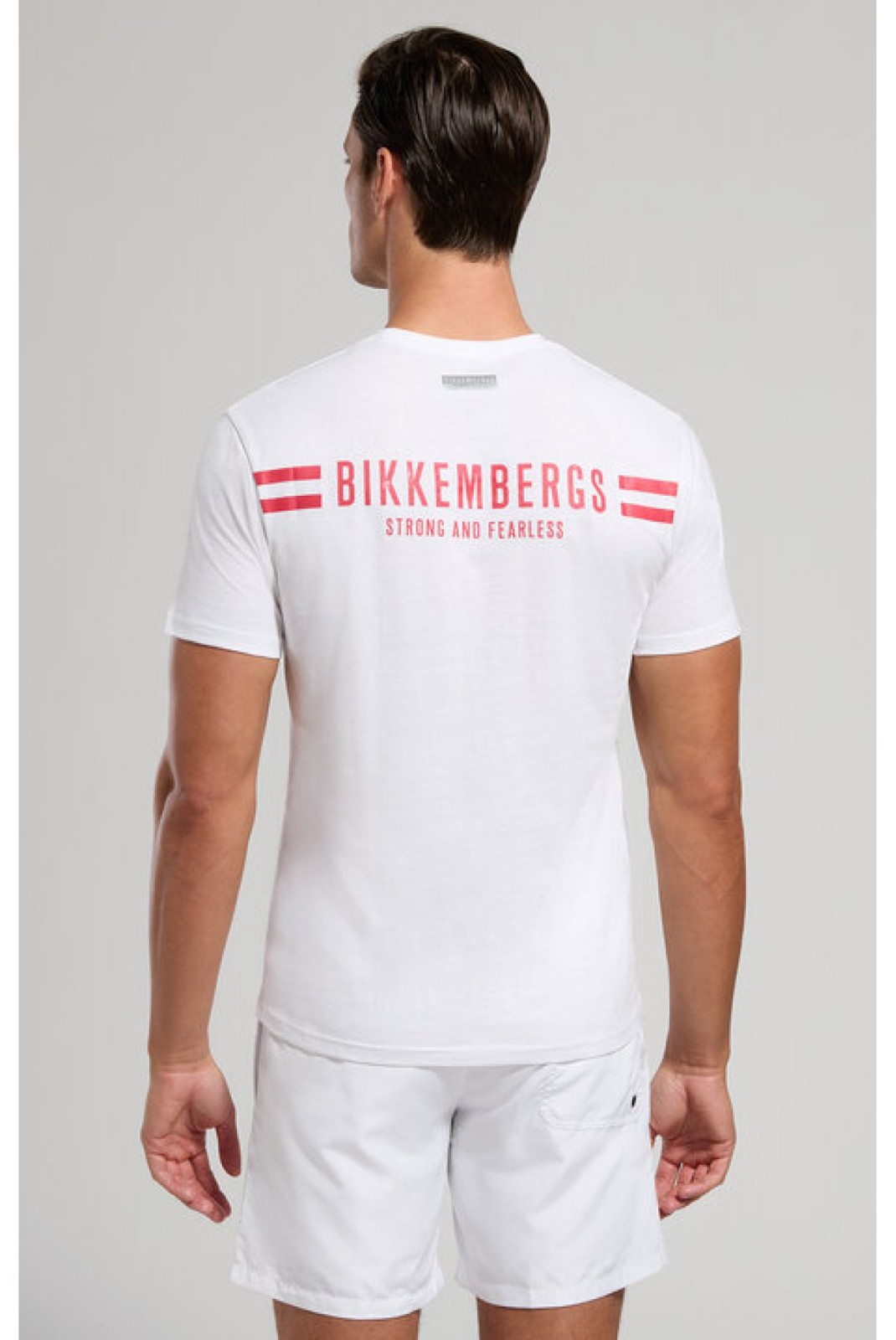 TShirt 100% coton print dos Bikkembergs White BKK3MTS04