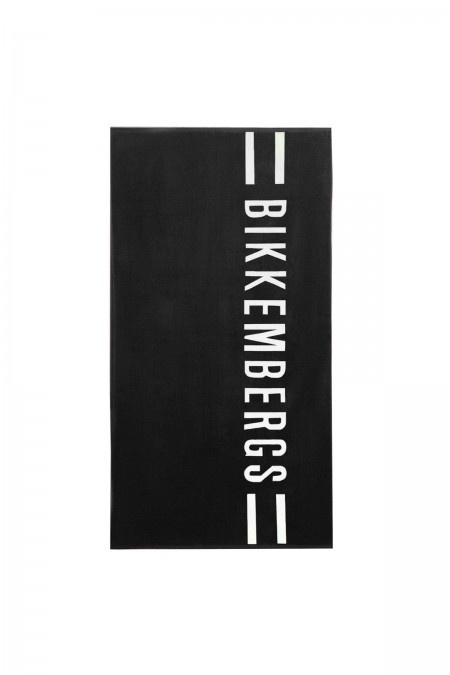 Drap de bain coton gros logo Bikkembergs Black BKK3MTW01