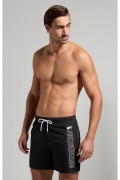 Short de bain logo latéral Bikkembergs Black BKK3MBM07