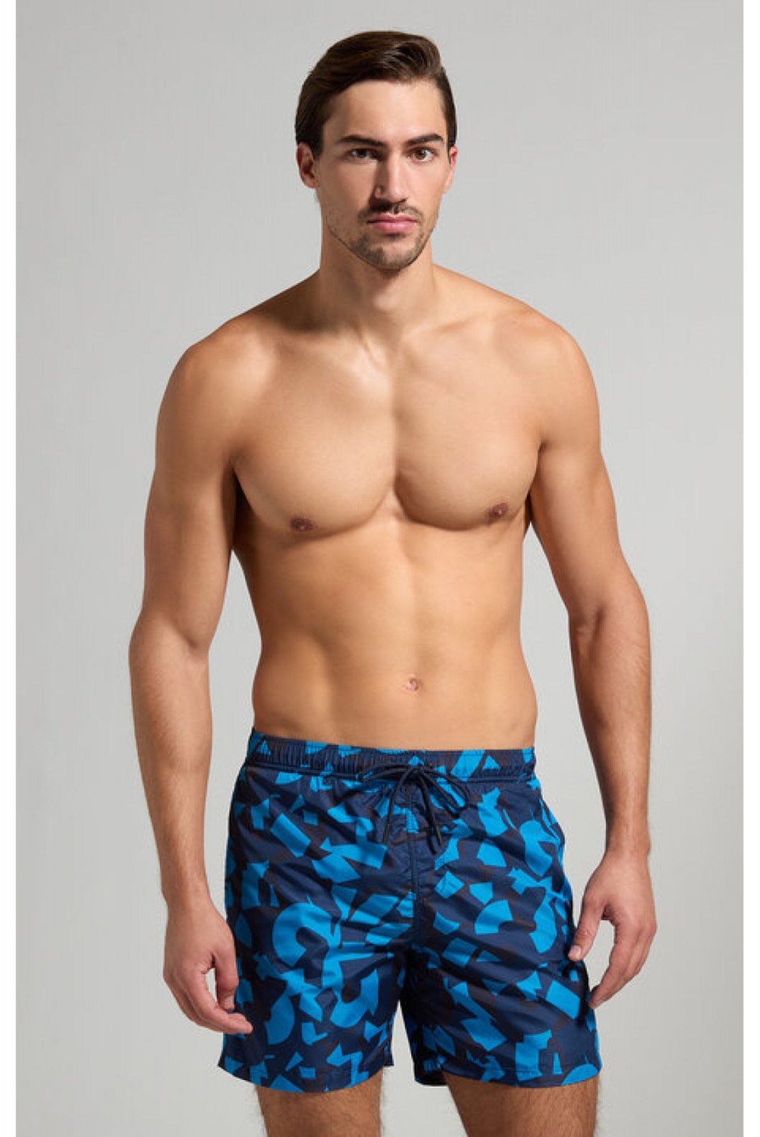 Short de bain motifs Bikkembergs Mediterranian Blue BKK3MBM08