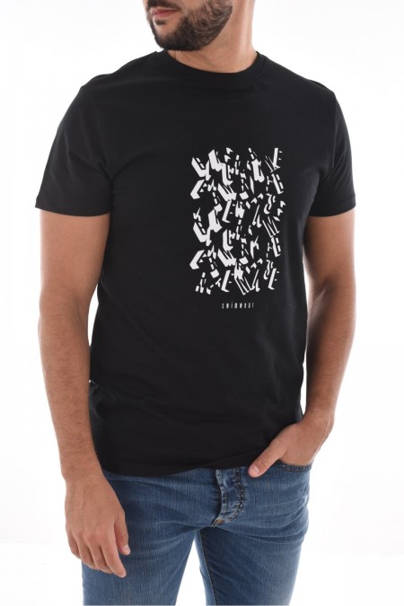 TShirt 100% coton printé Bikkembergs Black BKK3MTS06