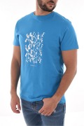 TShirt 100% coton printé Bikkembergs Mediterranian Blue BKK3MTS06