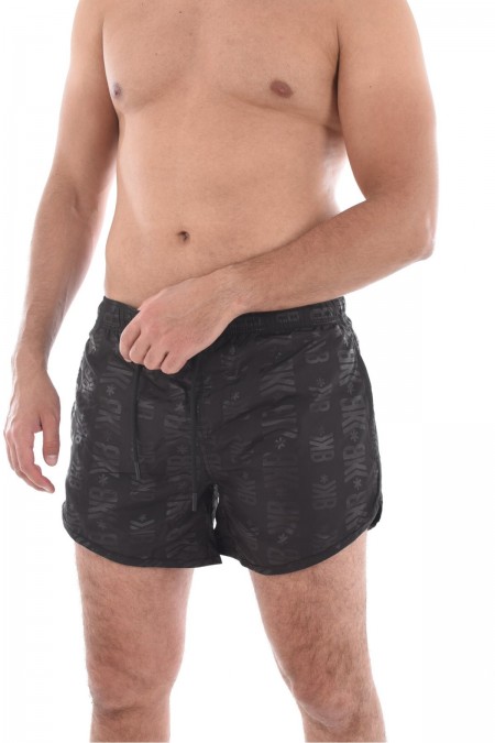 Short de bain logo all over Retro Bikkembergs Black BKK3MBS03