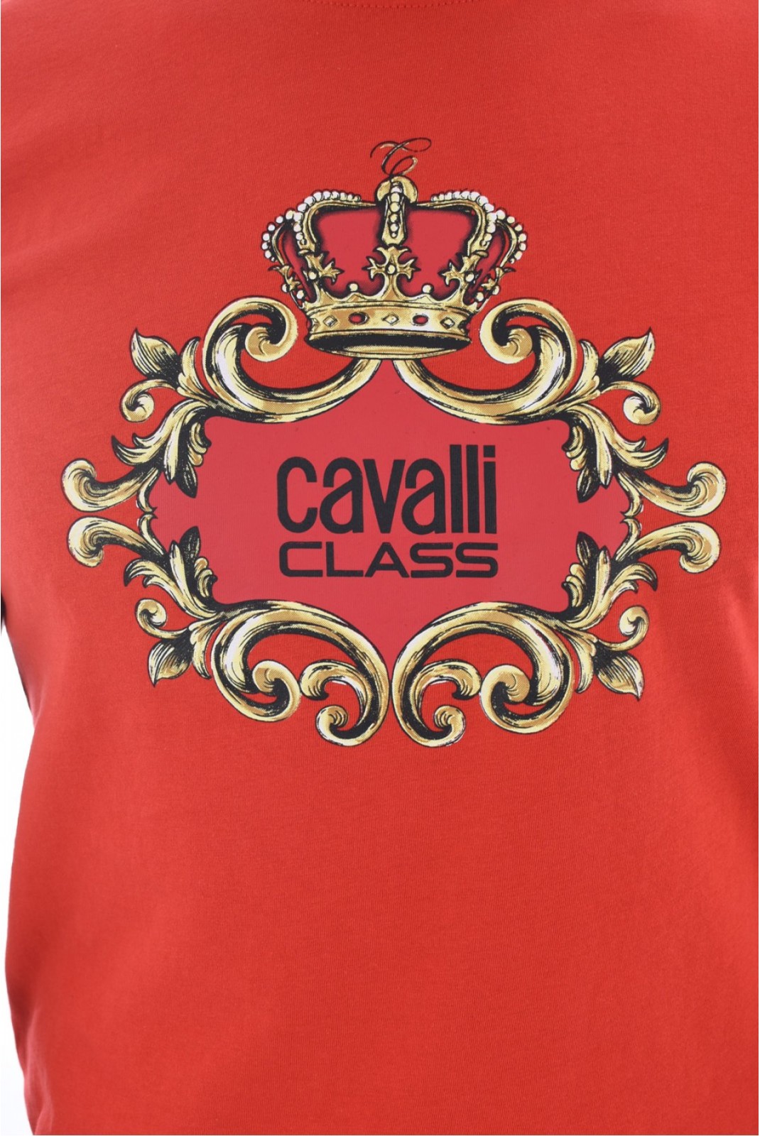 TShirt gros logo 100% coton Cavalli Class RED SXH01A JD060