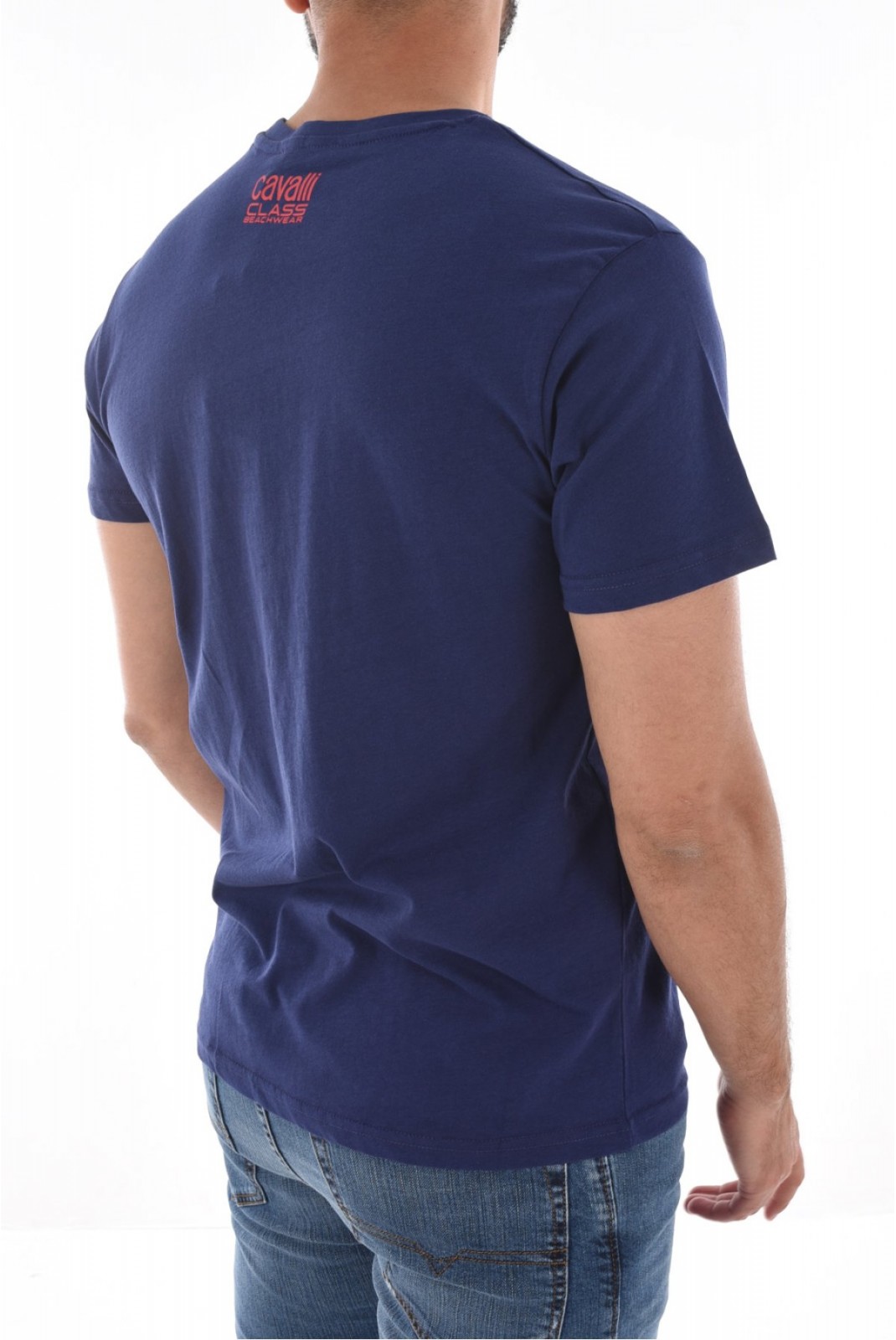 TShirt gros logo 100% coton Cavalli Class NAVY SXH01A JD060