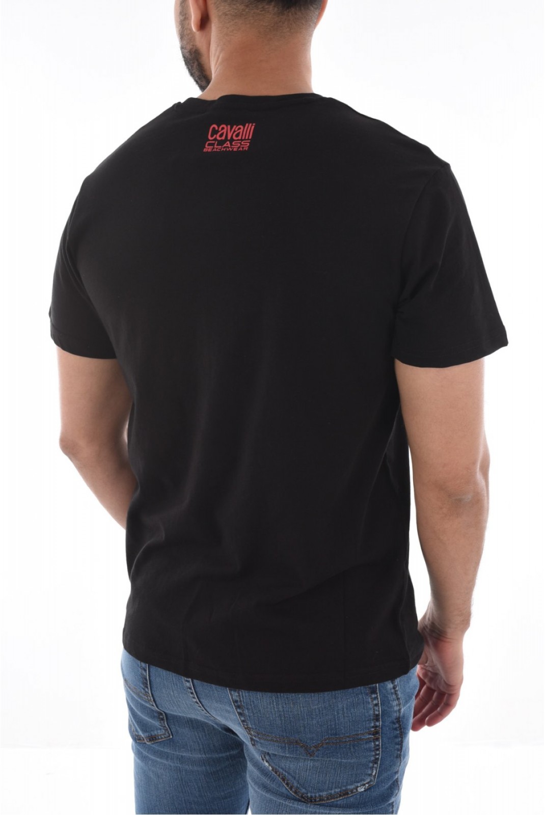 TShirt gros logo 100% coton Cavalli Class BLACK SXH01A JD060