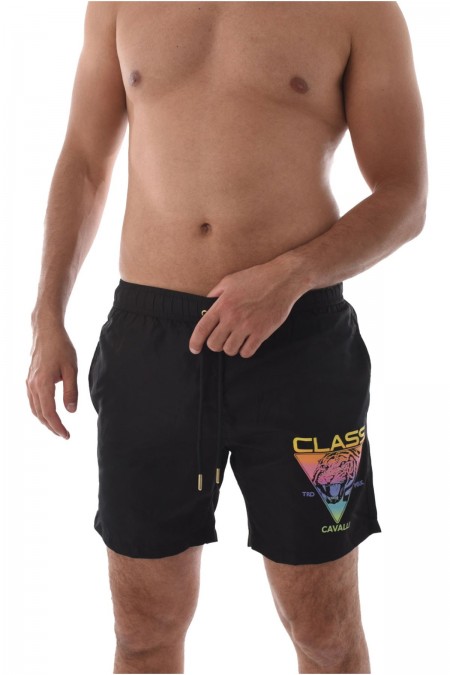 Short de bain print logo Cavalli Class BLACK SXH00B SB001