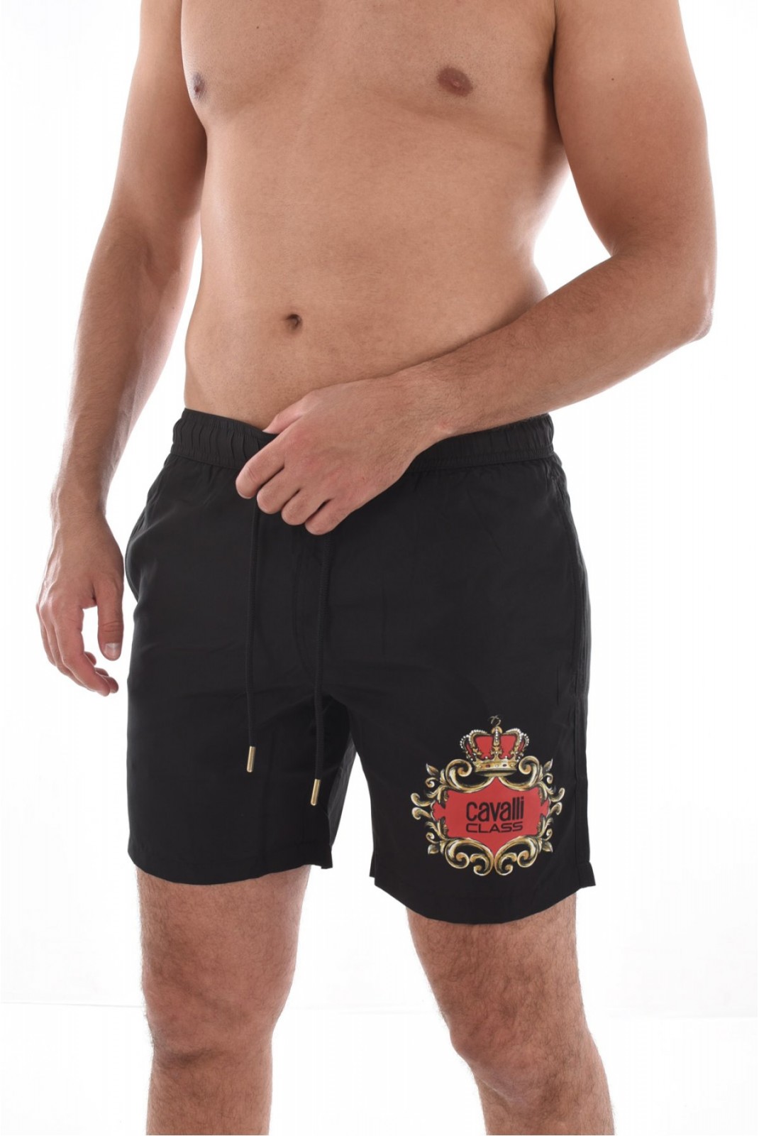 Short de bain print logo Cavalli Class BLACK SXH00C SB001