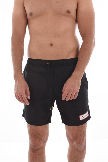 Short de bain uni logo printé Cavalli Class BLACK SXH00E SB001