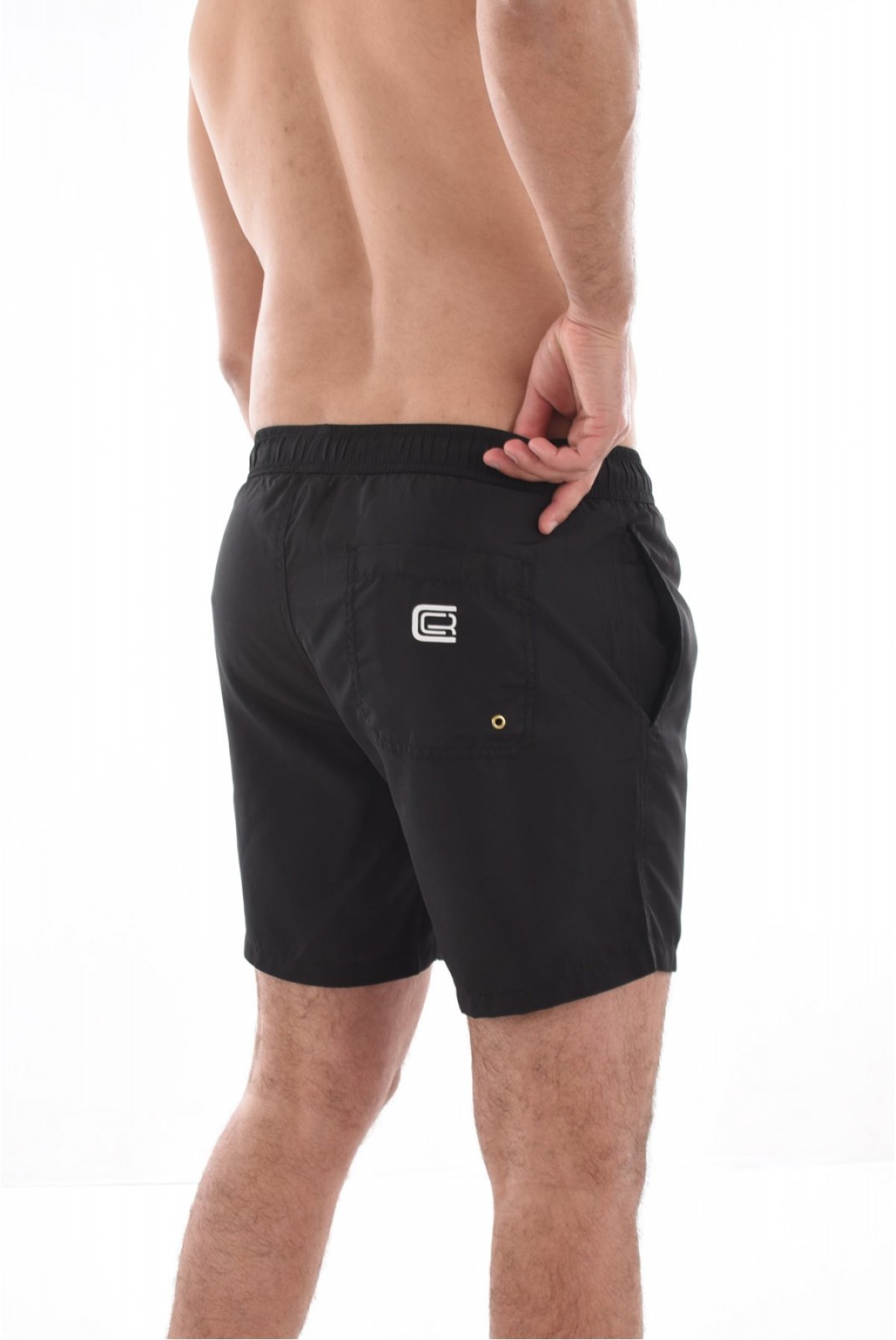 Short de bain uni logo printé Cavalli Class BLACK SXH00E SB001