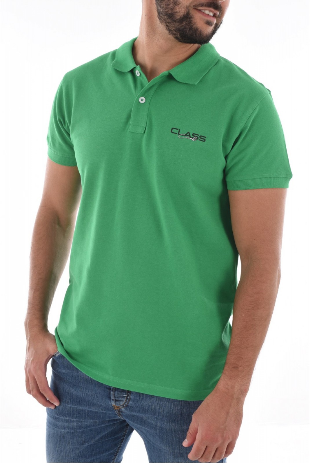 Polo 100% coton petit logo Cavalli Class GREEN SXT64B KB002