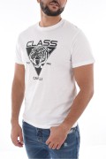 TShirt 100% coton logo printé Cavalli Class WHITE SXH01E JD060