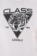 TShirt 100% coton logo printé Cavalli Class WHITE SXH01E JD060