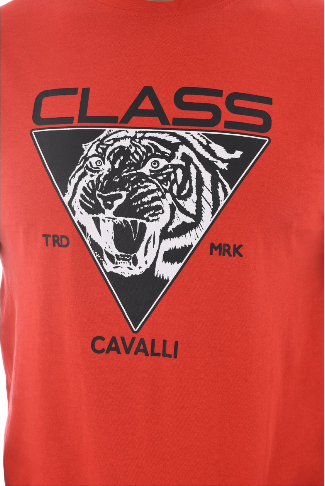 TShirt 100% coton logo printé Cavalli Class RED SXH01E JD060