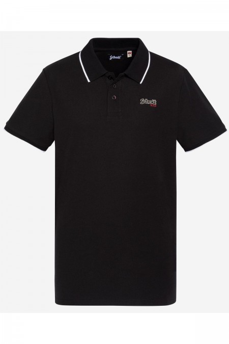 Polo coton piqué Paul Schott BLACK PSPAUL