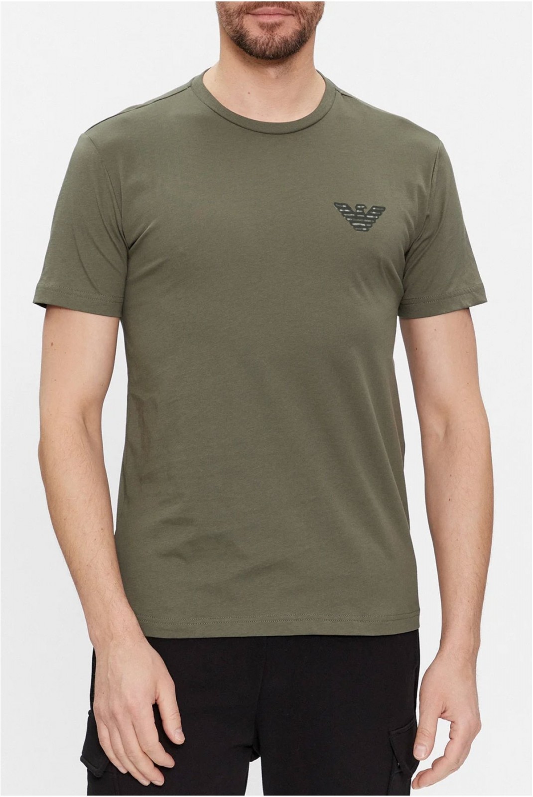 TShirt slim logo brodé Emporio armani 00284 MILITARE 211818 4R483