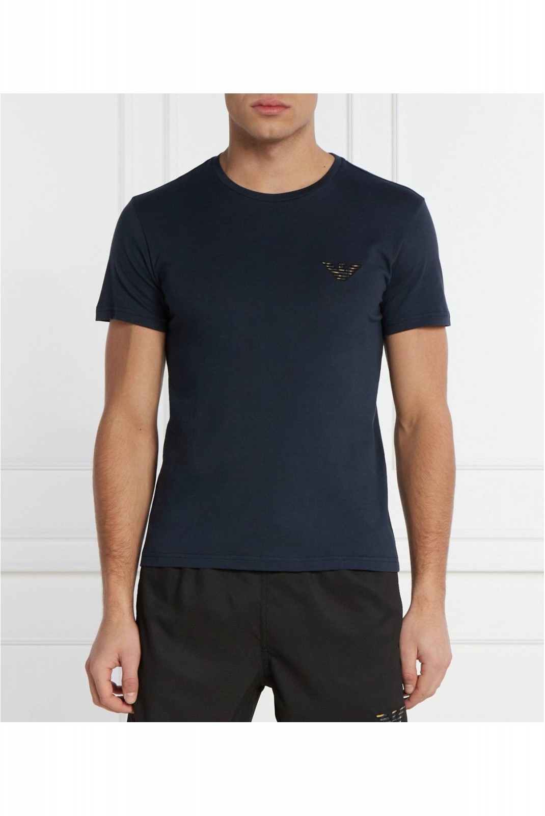 TShirt slim logo brodé Emporio armani 06935 BLU NAVY 211818 4R483