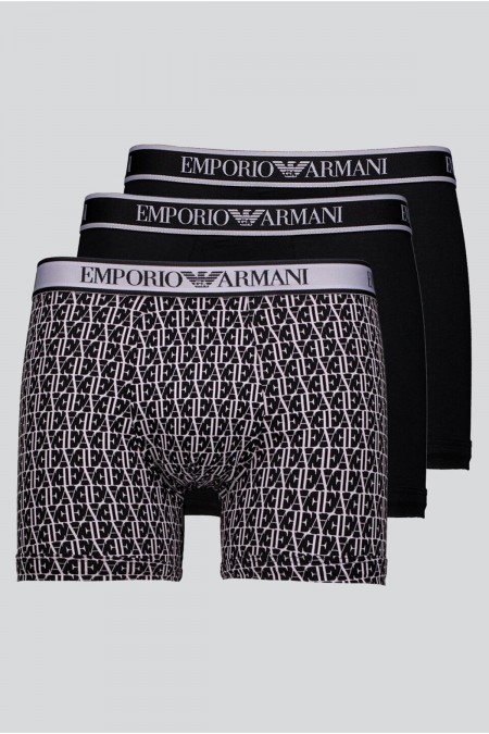 Coffret de 3 boxers stretch Emporio armani 35421 NERO/NERO ST/NERO 112131 4R717