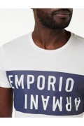 TShirt gros logo 100%coton Emporio armani 05810 BIANCO/NAVY 211818 4R476