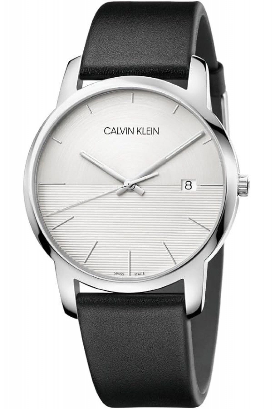 Montre qwartz City bracelet cuir Calvin klein Noir / Argent K2G2G1CD