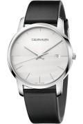 Montre qwartz City bracelet cuir Calvin klein Noir / Argent K2G2G1CD