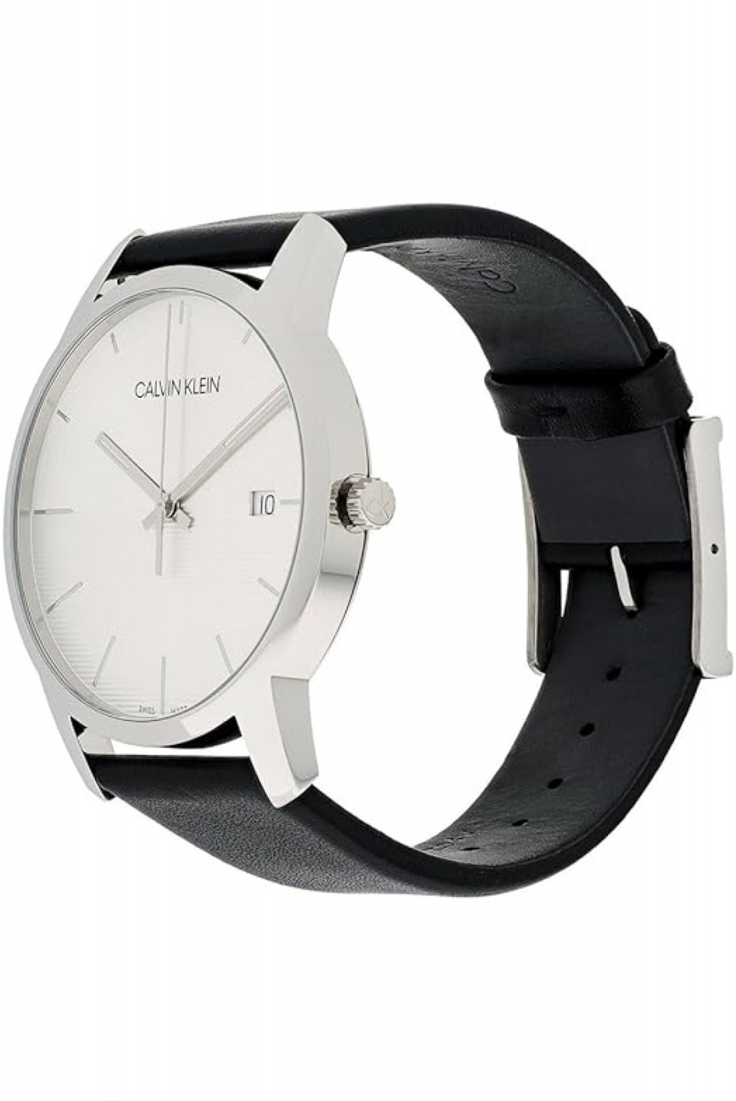 Montre qwartz City bracelet cuir Calvin klein Noir / Argent K2G2G1CD