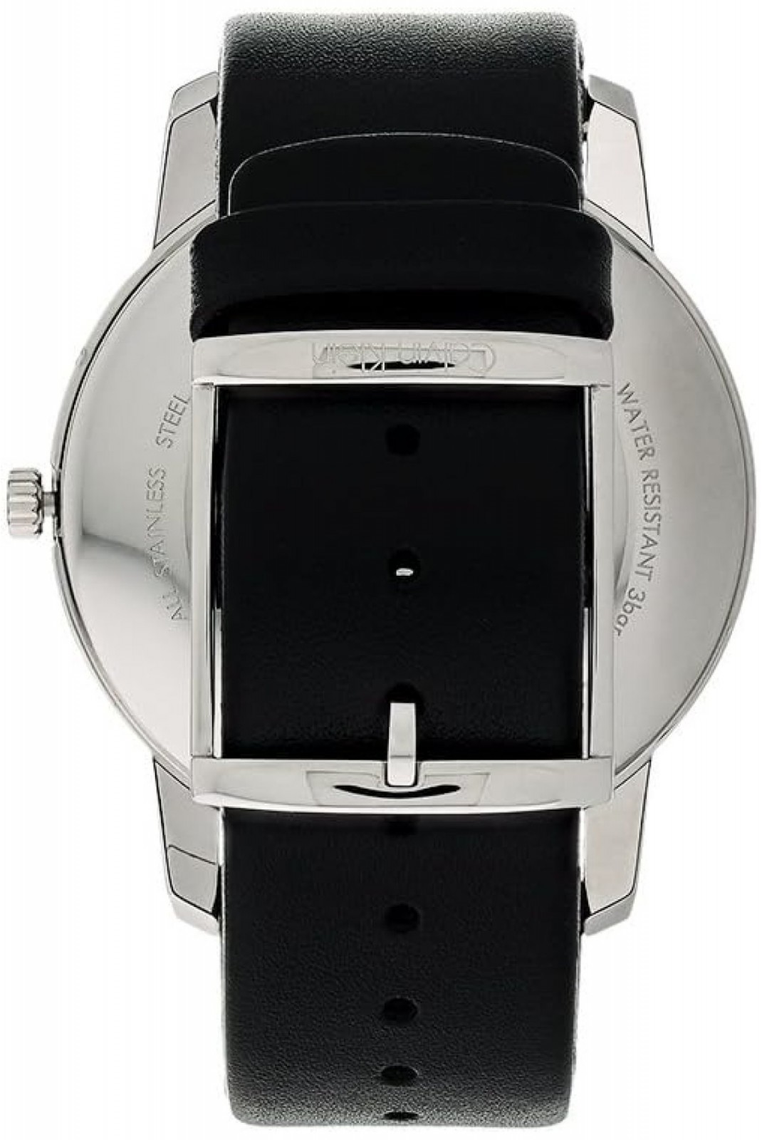 Montre qwartz City bracelet cuir Calvin klein Noir / Argent K2G2G1CD