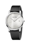 Montre qwartz bracelet cuir City Calvin klein Noir / Argent K2G2G1CX