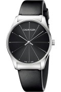 Montre qwartz bracelet cuir Calvin klein Noir K4D211CY