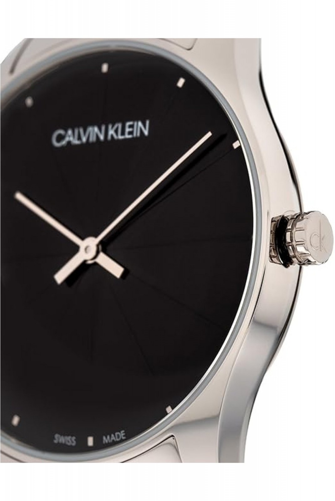 Montre qwartz bracelet cuir Calvin klein Noir K4D211CY