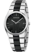 Montre qwartz bracelet bimatière Calvin klein Argent / Noir K9E211B1