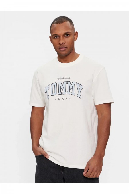 TShirt regular 100% coton bio Tommy Jeans YBH Ancient White DM0DM18287