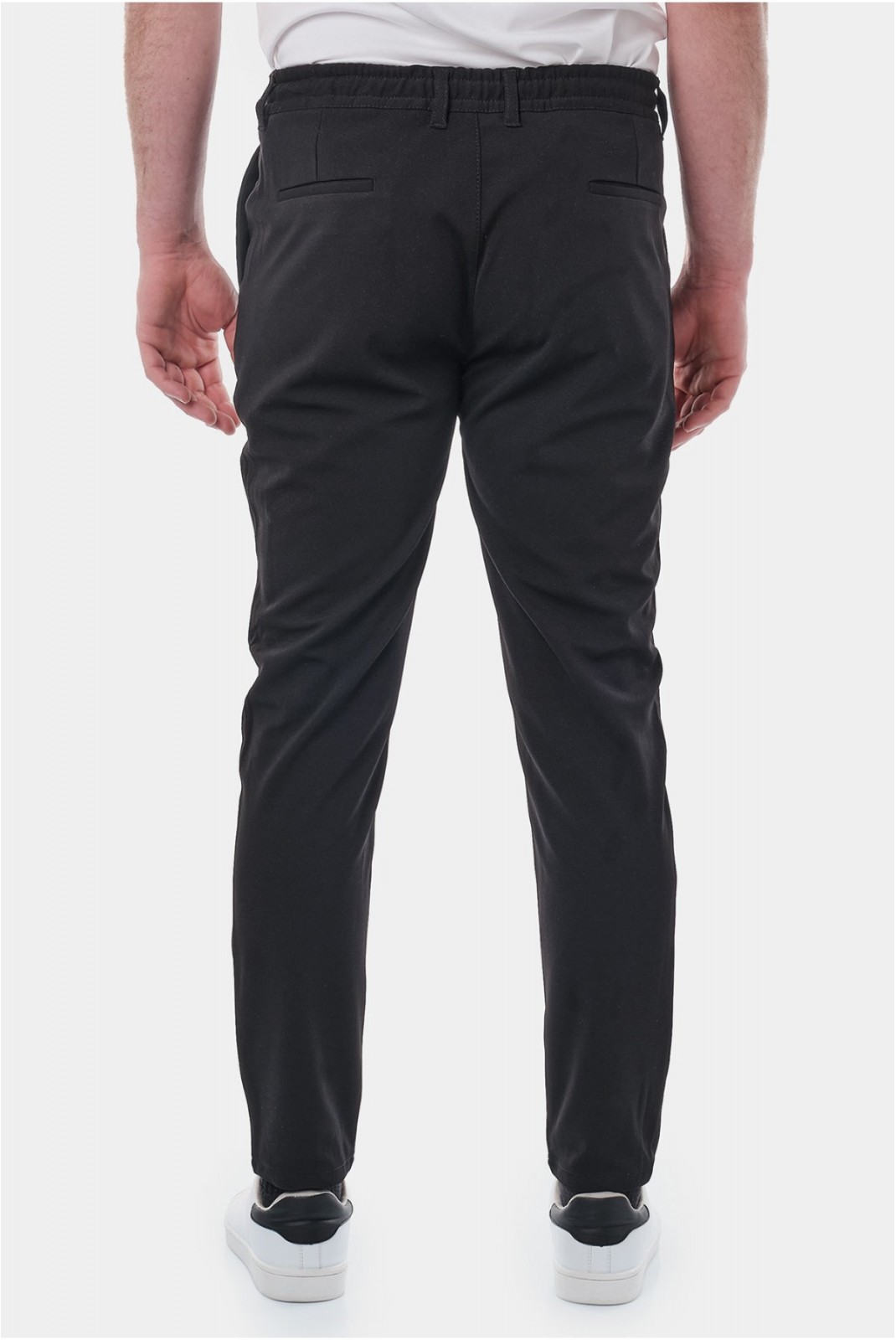 Pantalon chino uni maille Hopenlife NOIR TOSHI