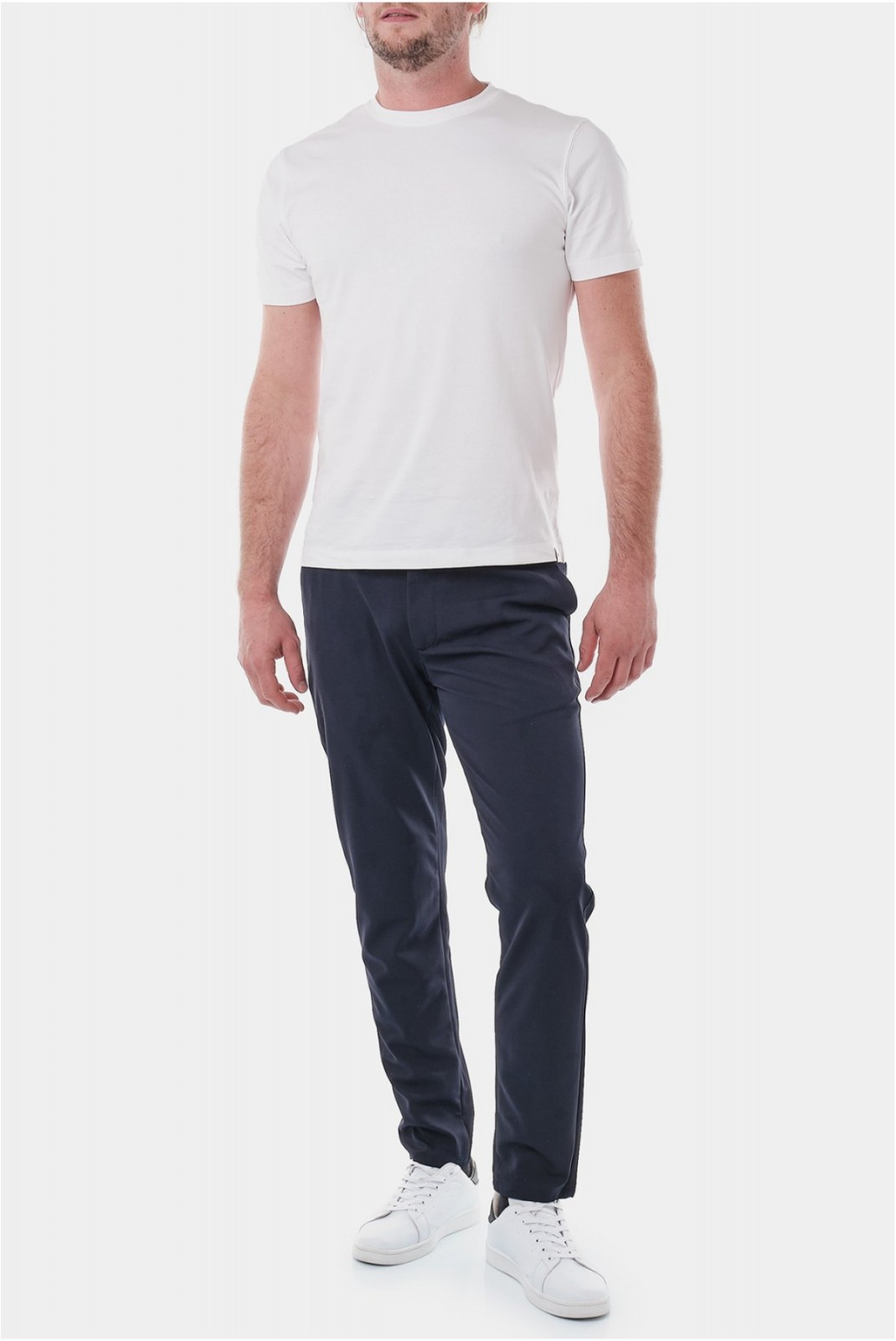 Pantalon chino uni maille Hopenlife NAVY TOSHI