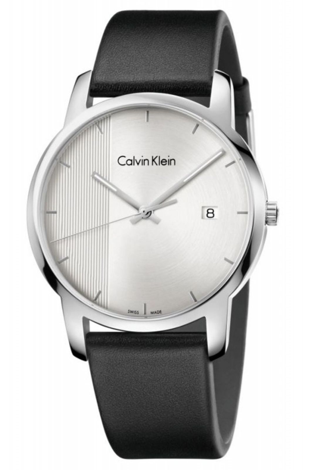 Montre qwartz bracelet cuir City Calvin klein Noir / Argent K2G2G1CX