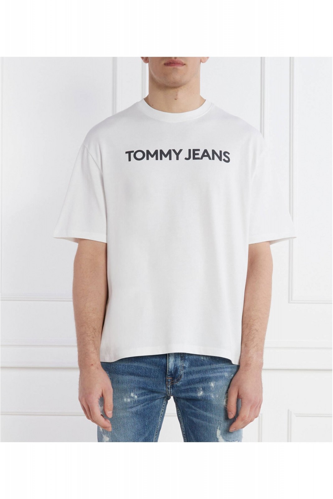 TShirt 100% coton oversize Tommy Jeans YBR White DM0DM18267